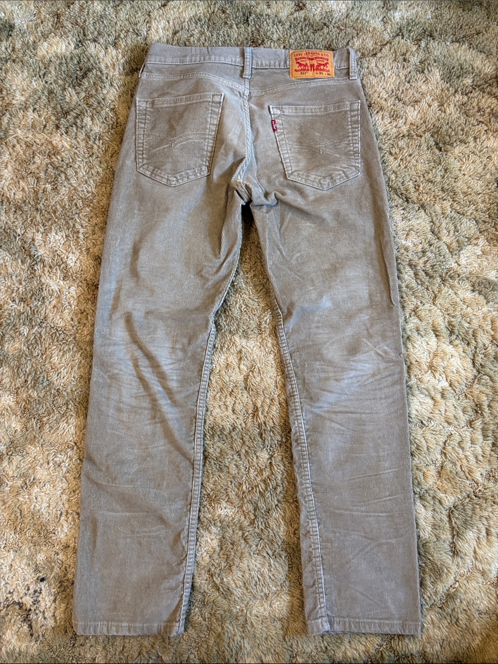 Levi's Men's 31x30 Slim Fit Corduroy Pants in Light Taupe